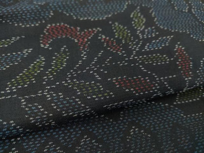 平和屋着物●本場大島紬　雲取り花文　正絹　逸品　DAAU5192ps