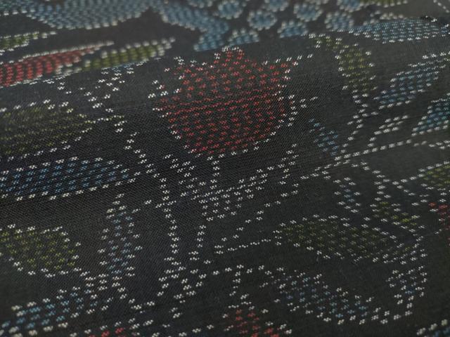 平和屋着物●本場大島紬　雲取り花文　正絹　逸品　DAAU5192ps