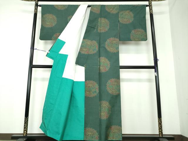 平和屋着物●本場大島紬　7マルキ　総絣　御所車花文　正絹　逸品　DAAU5194ps