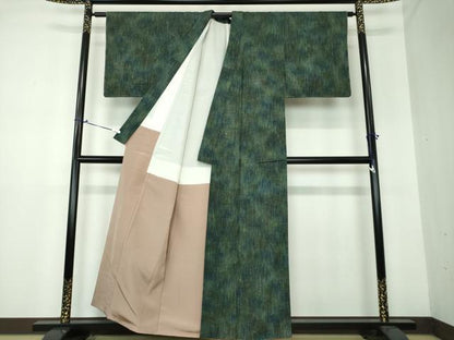 平和屋着物●上質な紬　変わり縞　正絹　逸品　DAAU5196ps