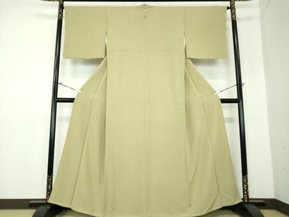 平和屋着物●上質な色無地 若芽色 正絹 逸品 DAAU5207ps