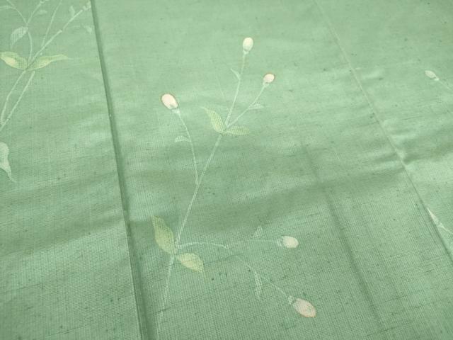 平和屋着物●上質な紬 手描き 草花文 金彩 正絹 逸品 DAAU5219ps