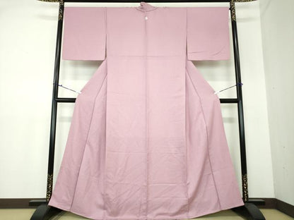 平和屋着物●上質な色無地　紋意匠　紅藤色　正絹　逸品　未使用　DAAU5227ps