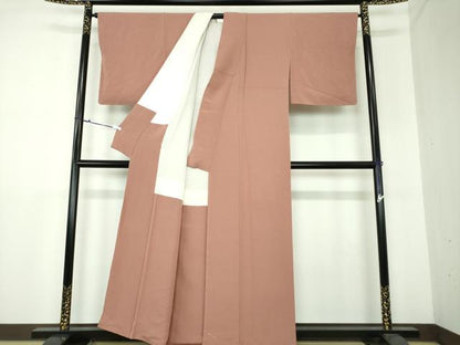 平和屋着物●上質な色無地 宗伝唐茶色 正絹 逸品 未使用 DAAU5229ps