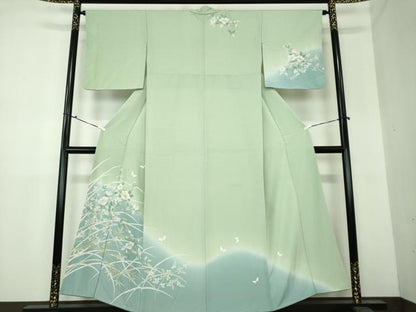 平和屋着物●訪問着 舞蝶花文 暈し染め 正絹 逸品 DAAU5232ps