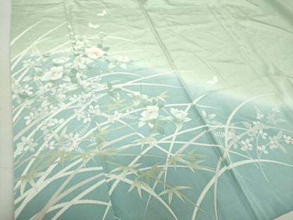 平和屋着物●訪問着 舞蝶花文 暈し染め 正絹 逸品 DAAU5232ps