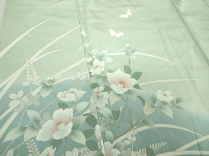 平和屋着物●訪問着 舞蝶花文 暈し染め 正絹 逸品 DAAU5232ps