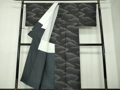 平和屋着物●本場大島紬 訪問着 雲重ね 正絹 逸品 未使用 DAAU5236ps