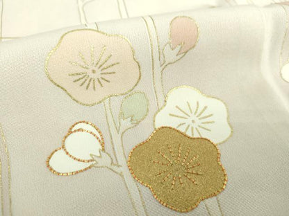 平和屋着物●訪問着　駒刺繍　松竹梅　槍梅　吹き寄せ　笹シルエット　金彩　正絹　逸品　未使用　DAAU5245ps