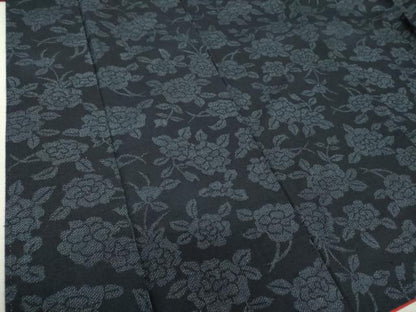 平和屋着物●上質な紬 草花文 正絹 逸品 DAAU5274ps