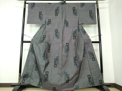 平和屋着物●本場大島紬 9マルキ 短冊花文 正絹 逸品 DAAU5278ps