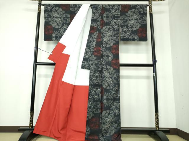 平和屋着物●本場大島紬　7マルキ　花丸文　正絹　逸品　DAAU5284ps