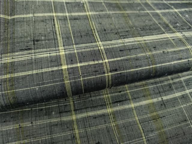 平和屋着物●上質な紬　格子　正絹　逸品　DAAU5286ps
