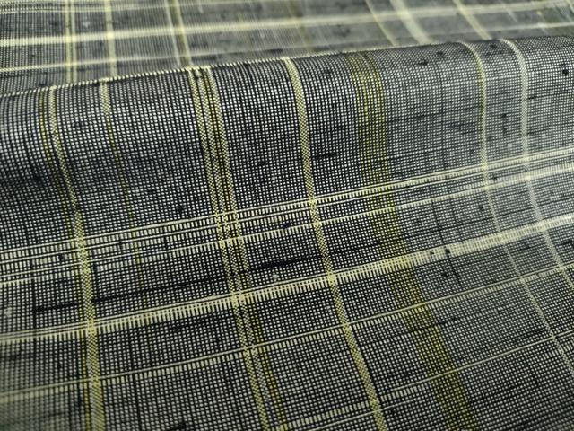 平和屋着物●上質な紬　格子　正絹　逸品　DAAU5286ps