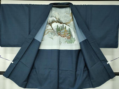 平和屋着物●男性 本場大島紬 アンサンブル 長羽織 80亀甲 総詰め 正絹 逸品 DAAU5288ps