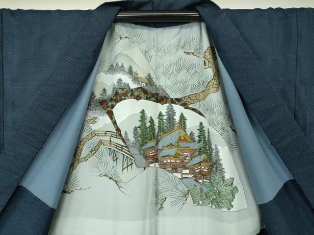 平和屋着物●男性 本場大島紬 アンサンブル 長羽織 80亀甲 総詰め 正絹 逸品 DAAU5288ps