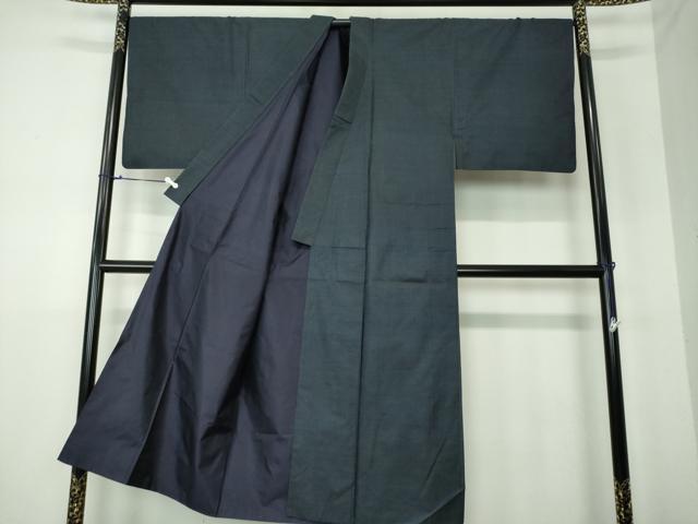 平和屋着物●男性　本場大島紬　アンサンブル　長羽織　亀甲柄　正絹　逸品　DAAU5289ps