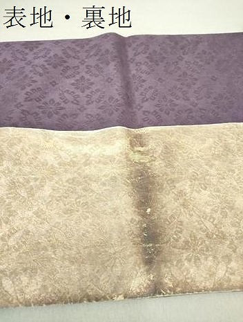 平和屋着物●アンティーク　大正ロマン　両面　太鼓柄袋帯　引き抜き帯　駒刺繍　総刺繍　鳥兜花文　金彩　楽器花文　逸品　DAAU5302ps