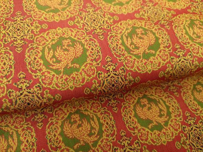平和屋着物●龍村美術織物　九寸開き名古屋帯　御軾鳳凰文錦　正絹　逸品　未使用　DAAU5313ps