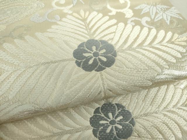 平和屋着物○六通柄袋帯 雲龍 唐織 花菱文 銀糸 正絹 逸品