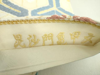 平和屋着物●六通柄袋帯　上代唐織　毘沙門亀甲文　金糸　正絹　逸品　DAAU5347ps