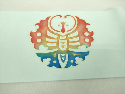 平和屋着物●塩瀬 九寸名古屋帯 舞蝶文 金彩 正絹 逸品 DAAU5364ps
