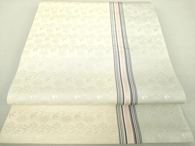 平和屋着物●本場筑前博多織 八寸名古屋帯 名物裂 笹蔓緞子 正絹 逸品 DAAU5366ps