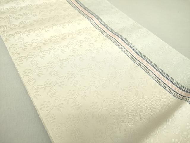 平和屋着物●本場筑前博多織 八寸名古屋帯 名物裂 笹蔓緞子 正絹 逸品 DAAU5366ps