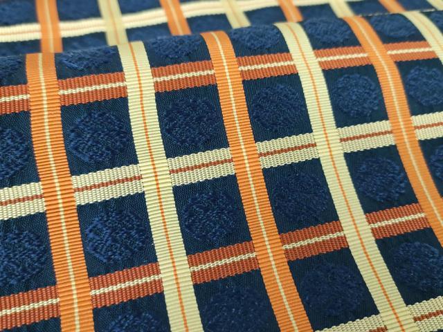 平和屋着物●九寸開き名古屋帯　格子間道　正絹　逸品　未使用　DAAU5378ps