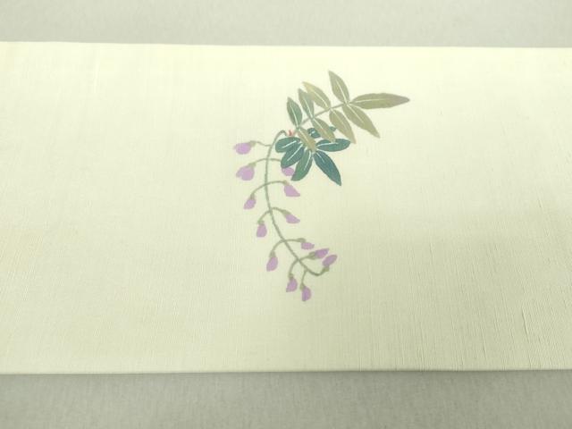 平和屋着物●二代目清次郎　手描き　九寸名古屋帯　藤花房　正絹　逸品　DAAU5394ps