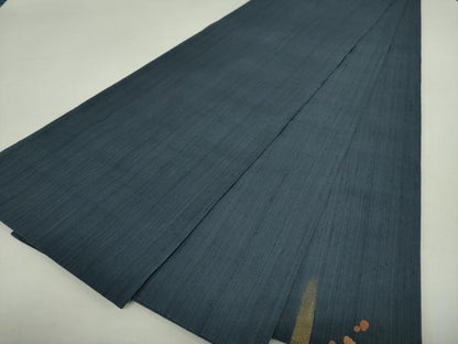 平和屋着物▽中国三大刺繍 相良刺繍 太鼓柄袋帯 紬地 スリーシーズン帯 春 夏 秋 蟹 金彩 正絹 逸品 DAAU5413ps