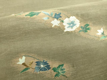 平和屋着物●銀座きしや 太鼓柄袋帯 草花文 金糸 正絹 逸品 DAAU5446ps