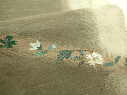 平和屋着物●銀座きしや 太鼓柄袋帯 草花文 金糸 正絹 逸品 DAAU5446ps