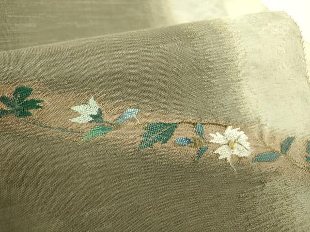 平和屋着物●銀座きしや 太鼓柄袋帯 草花文 金糸 正絹 逸品 DAAU5446ps