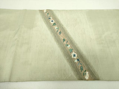 平和屋着物●銀座きしや 太鼓柄袋帯 草花文 金糸 正絹 逸品 DAAU5446ps