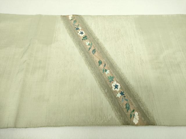 平和屋着物●銀座きしや 太鼓柄袋帯 草花文 金糸 正絹 逸品 DAAU5446ps