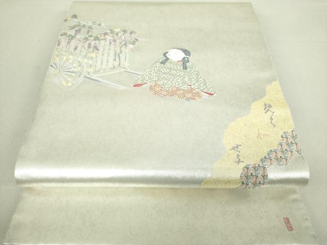 平和屋着物●加賀友禅の巨匠 初代 由水十久 西陣 長嶋成織物 ながしま帯 太鼓柄袋帯 葵祭 瀞銀錦 共箱付き 逸品 DAAU5447ps