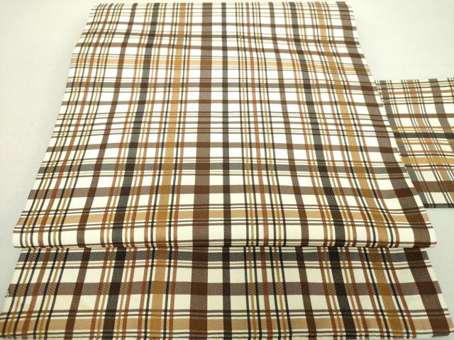 平和屋着物●九寸名古屋帯　変わり格子　正絹　逸品　DAAU5458ps