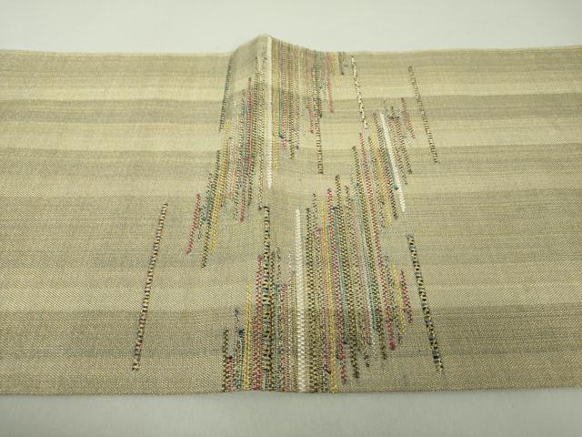 平和屋着物▽太鼓柄袋帯 スリーシーズン帯 春 夏 秋 霞文 金銀糸 正絹 逸品 DAAU5490ps