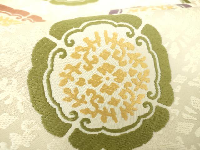 平和屋着物●俵屋 人間国宝 喜多川平朗 有職織物 創作 九寸名古屋帯 唐織 花丸文 正絹 逸品 DAAU5501ps