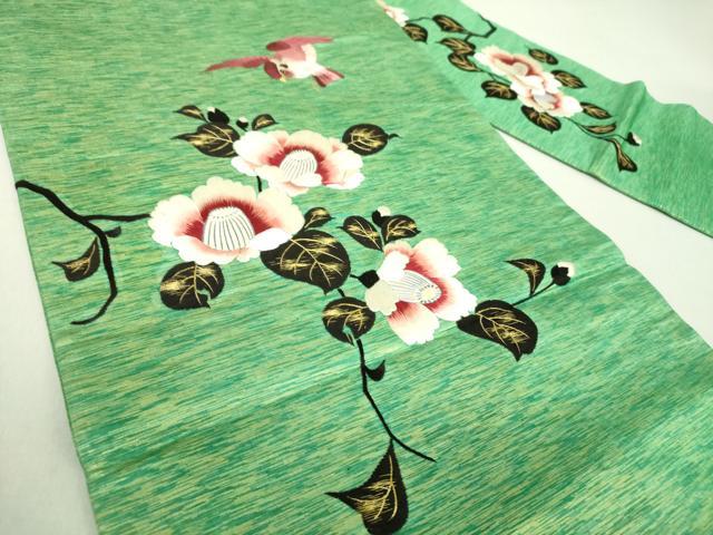 平和屋着物●アンティーク　大正ロマン　九寸名古屋帯　総刺繍　花鳥文　金糸　正絹　逸品　DAAU5502ps