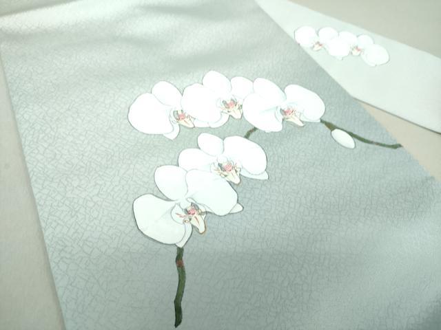 平和屋着物●九寸名古屋帯　松浦道治　手描き　胡蝶蘭　金彩　正絹　逸品　DAAU5504ps