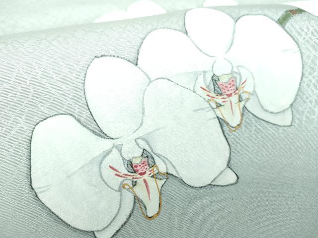 平和屋着物●九寸名古屋帯　松浦道治　手描き　胡蝶蘭　金彩　正絹　逸品　DAAU5504ps
