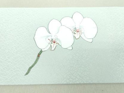 平和屋着物●九寸名古屋帯　松浦道治　手描き　胡蝶蘭　金彩　正絹　逸品　DAAU5504ps