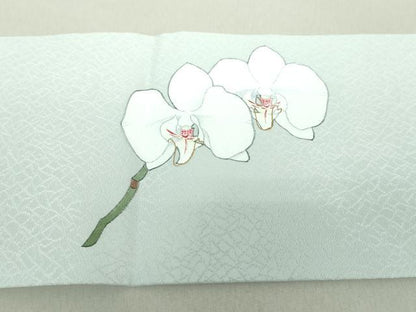 平和屋着物●九寸名古屋帯　松浦道治　手描き　胡蝶蘭　金彩　正絹　逸品　DAAU5504ps