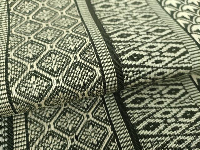 平和屋着物●本場筑前博多織　八寸名古屋帯　吉祥間道　黒地　正絹　逸品　DAAU5513ps