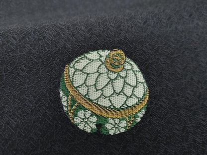 平和屋着物●九寸名古屋帯　京こばな　鈴花文　金糸　正絹　逸品　未使用　DAAU5515ps