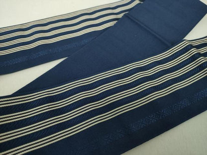 平和屋着物●男性 本場筑前博多織 角帯 間道 正絹 逸品 DAAU5529ps