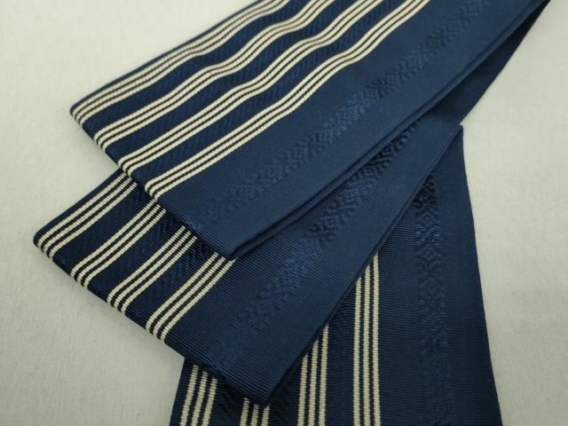 平和屋着物●男性 本場筑前博多織 角帯 間道 正絹 逸品 DAAU5529ps