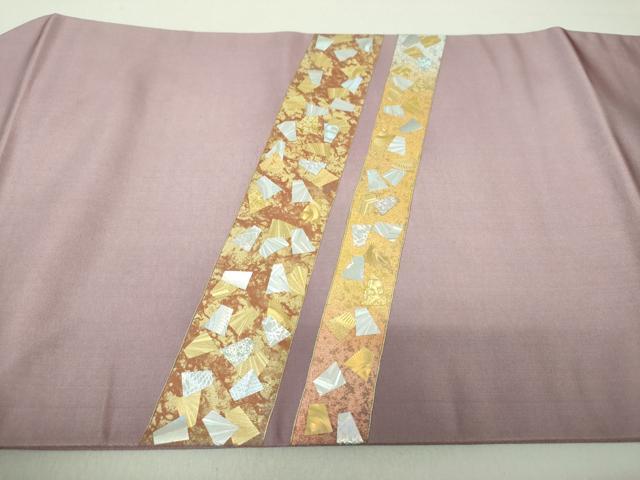 平和屋着物●つけ帯　菱文　箔散らし　金銀彩　正絹　逸品　DAAU5548ps